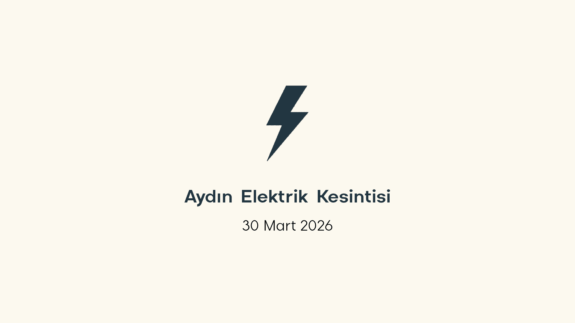 Aydın elektrik kesintisi 30 Mart 2026
