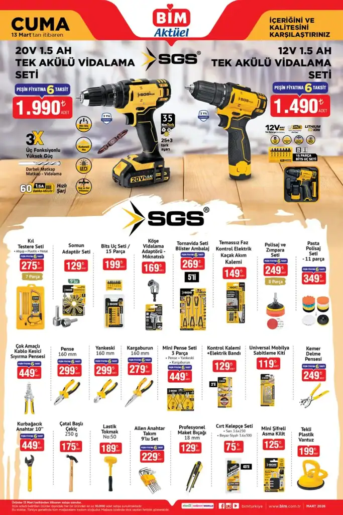 bim aktüel 13 mart 2026, bim aktüel kataloğu, bim 13 mart indirim ürünleri, bim teknoloji ürünleri, bim hırdavat ürünleri