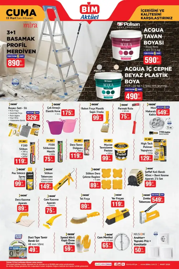 bim aktüel 13 mart 2026, bim aktüel kataloğu, bim 13 mart indirim ürünleri, bim teknoloji ürünleri, bim hırdavat ürünleri