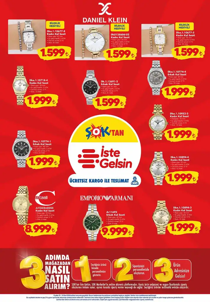 şok aktüel 25 mart 2026, şok katalog, şok indirim ürünleri, şok küçük ev aletleri fiyatları, şok saat fiyatları