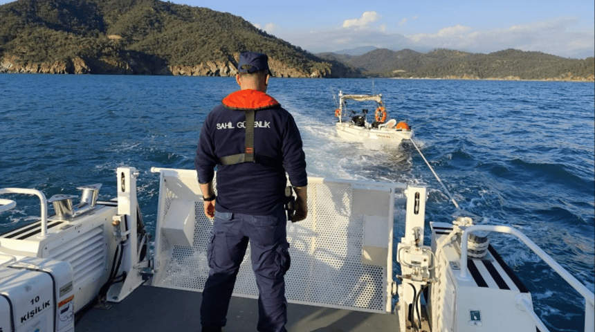 fethiye sürüklenen tekne sahil güvenlik
