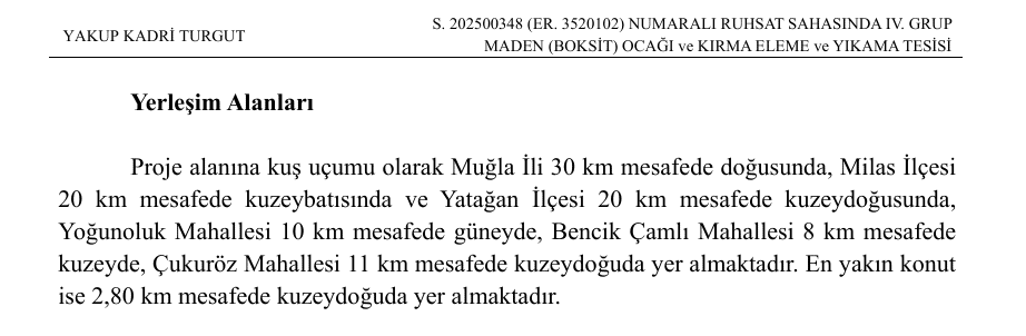menteşe çed süreci yatağan boksit madeni yatağan menteşe çed süreci