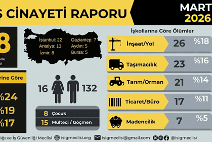 iş cinayeti raporu, mart iş cinayeti raporu, iş cinayeti, isig meclisi, isig meclisi iş cinayeti raporu