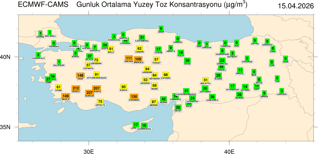 muğla afrika tozu, afrika tozu taşınımı, afrika tozu, muğla toz taşınımı, toz taşınımı