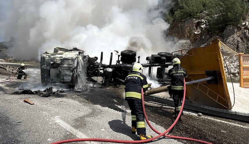 milas tır kazası, milas tır, milas kaza, milas tır yangını, milas trafik kazası