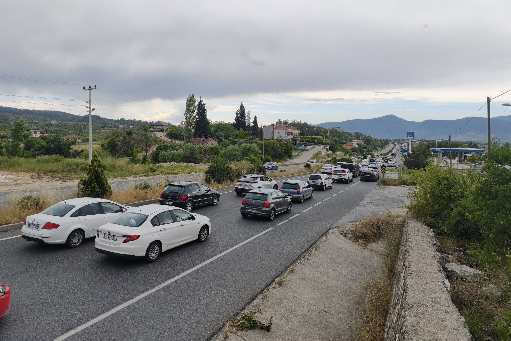 muğla tatil, muğla trafik, menteşe araç kuyruğu, kurban bayramı, kurban bayramı muğla