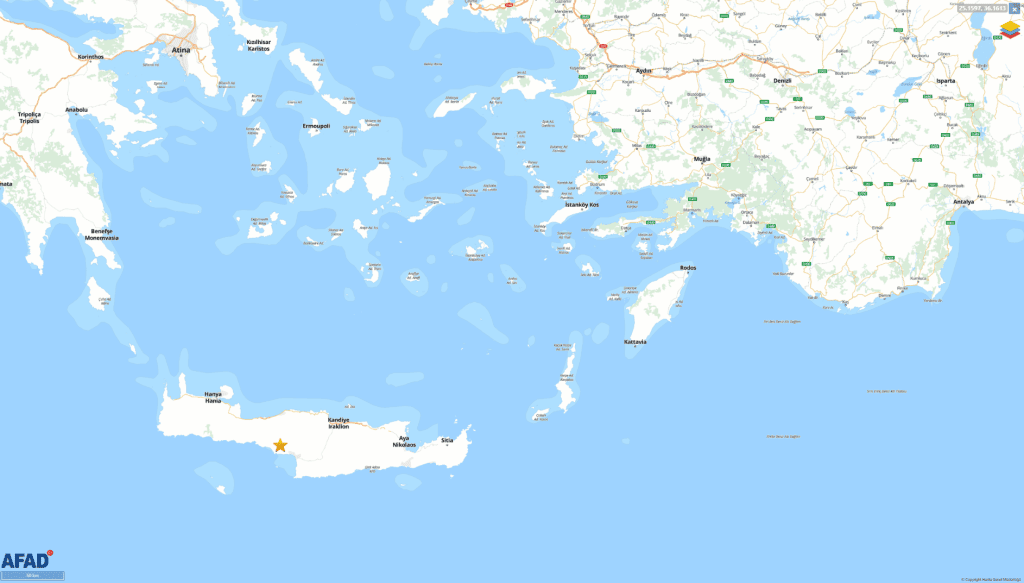 deprem, datça deprem, son dakika deprem, girit adası, girit adası deprem