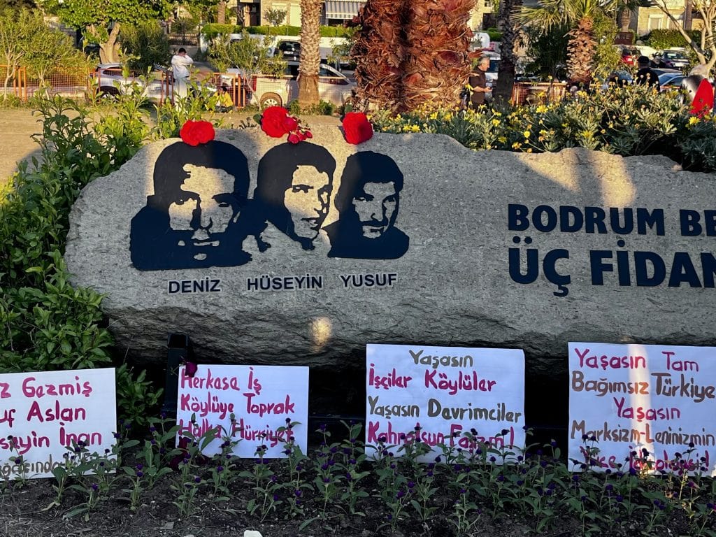 bodrum üç fidan bodrum emek ve demokrasi güçleri denizler anma töreni deniz gezmiş hüseyin inan üç fidan