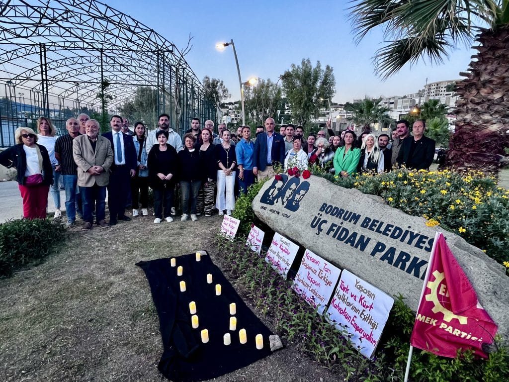 bodrum üç fidan bodrum emek ve demokrasi güçleri denizler anma töreni deniz gezmiş hüseyin inan üç fidan