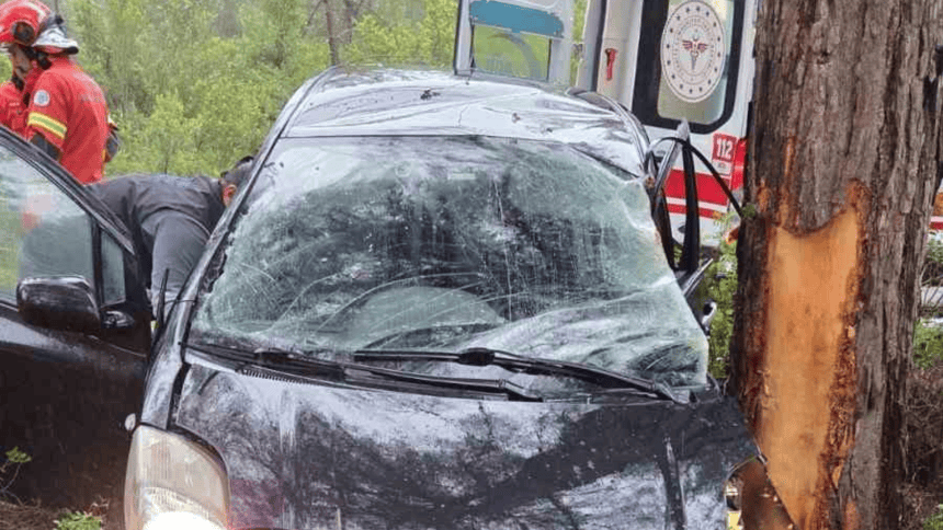 otomobil kaza kontrolden çıkan otomobil kazada yaralandı sürücü yaralandı bodrum bodrum kaza otomobilin sürücüsü