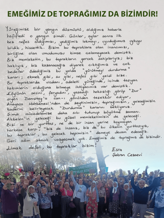 esra yürütmeyi durdurma kararı esra ışık mektup esra ışık milas ikizköy danıştay kararı yürütmeyi durdurma kararı