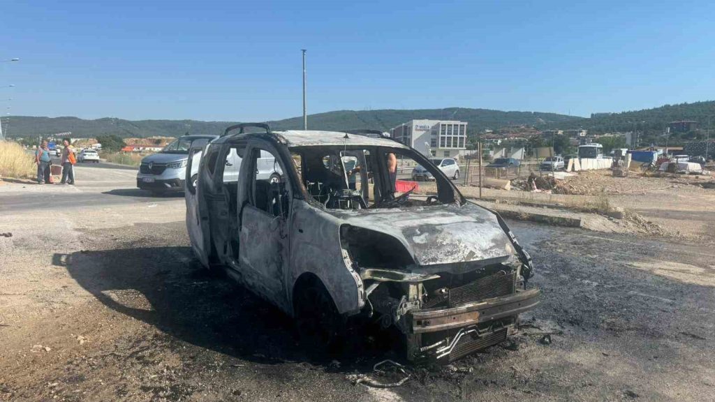 muğla menteşe araç yangını