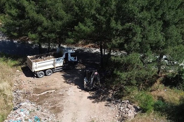 muğla kaçak hafriyat drone denetimi