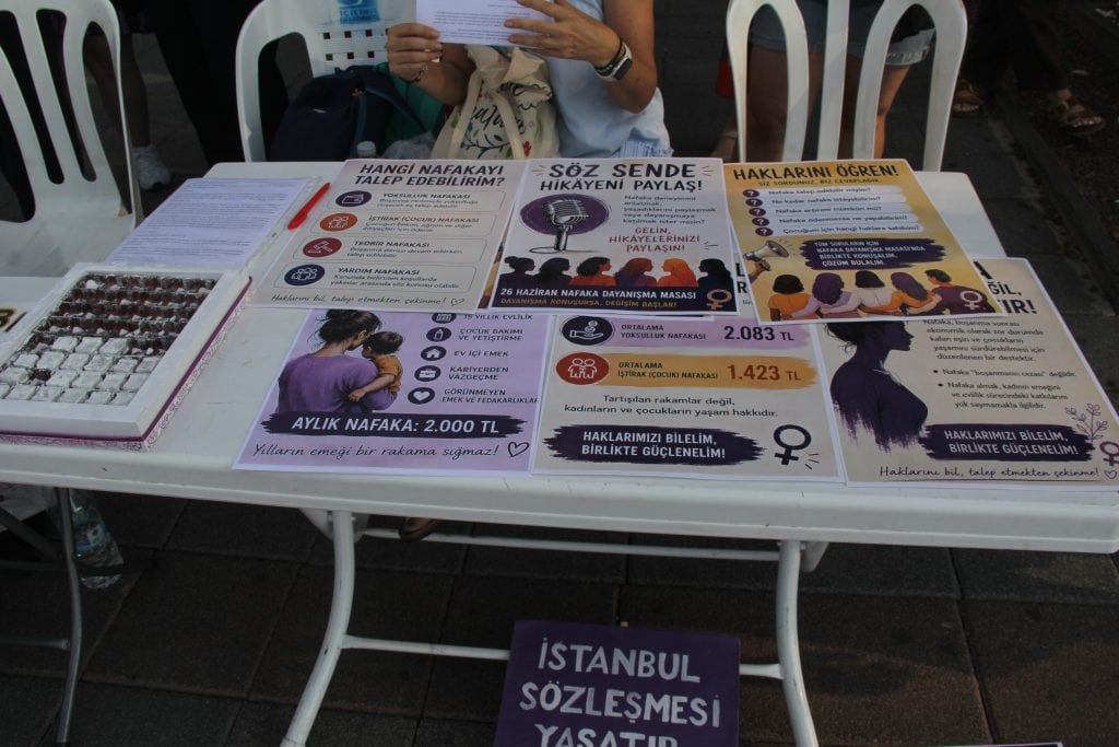 Fethiye’de kadınlar nafaka bilgilendirme masası kurdu