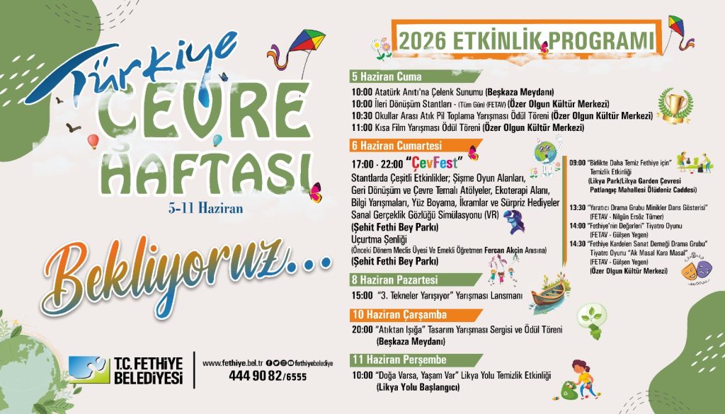 fethiye çevre haftası, çevre haftası, türkiye çevre haftası, fethiye çevre haftası etkinlikleri, fethiye belediyesi etkinlikler